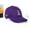Gorras de bola Marca bordada Púrpura Bebió Sombrero de papá para mujeres Copa de algodón ajustable Gorra de béisbol Hip Hop Verano K Pop Snapback Hat Me284m