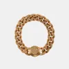 Medusa Big Golden Chain Armband 18K Gold Plated Brass Luxury Brand för Man Woman High Quality Designer Bangles Classic Style Link254b