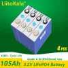 Liitokala 3.2v 100ah 105ah lifepo4 bateria célula 12v 24v elétrica rv carro de golfe energia solar ao ar livre recarregável