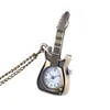 Pocket horloges persoonlijkheid klassiek Retro Men Quartz Bekijk bronzen gitaarcamera punk ketting Montre Homme