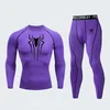 Trainingspakken voor heren Sportpak MMA Rashgard Heren Sneldrogend Sportkleding Compressiekleding Fitnesstrainingsset Thermisch ondergoed Legging