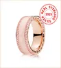 100% 925 Pierścień srebrnego białego i różowego szkliwa z oryginalnym pudełkiem dla P 18K Rose Gold Pierścień dla kobiet GRILS5062813