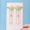 FORSEVEN New Vintage Gold Color Long Tassel Pendant Hairgrips Clips Chinese Hairpins for Cosplay Women Girls Hanfu Dress Costume286C