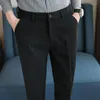 Ternos masculinos 2023 inverno grosso terno calças masculinas casual reta drape coreano clássico moda negócios pano de lã calças formais masculino z12