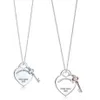 Original klassische S925 Sterling Silber Damen Halskette Mode Liebe Schlüsselanhänger Halskette Schmuck Geschenk für Freundin Y1204307G