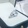 Anelli a grappolo in argento 925 con cristalli di nozze CZ Cubic Zirconia Corona in oro bianco Colore Cuore per le donne Regalo Gioielli all'ingrosso