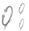 Bracelet Dy luxe concepteur ed perle tête femmes mode polyvalent Bracelets bijoux platine plaqué cadeaux de mariage 5MM9171028