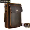 Crazy Horse Leather Multifunction Casual Daily Fashion Small Messenger One Shoulder Bag Designer Waist Belt Bag Phone Pouch 021 MX262P