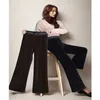 Women's Pants Capris Plus Velvet Wide Leg Warm High Waist Women's Pants Vintage Loose Korean Fashion Solid Trousers Pocket Thicken 2023 Winter PantsL231211