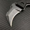 Karambit Claw Knife G10 Handle 7CR13MOV Stonewash Fixat Blade Mini EDC Pocket Knives Outdoor Tactical Survival Tool Kydex Sheath 962