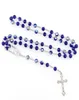 Vintage Religion Pendant Rosary Necklace Jesus Women Catholic Virgin Mary Glass Bead Link Chain Men Choker Jewelry6942723