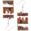 Backs Earrings 1 Pair Bookcase Dangle Bookshelves Acrylic Book For Women