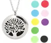 Tree of Life Pendant 30mm aromaterapi Essential Oil rostfritt stål halsband parfym diffusoroljor Locket Skicka kedja och filt PAD2120910