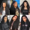 Peruvian Hair Hd Deep Wave Lace Frontal Wig 40 Inch 250% Curly 360 Lace Front Glueless Wigs Ready To Wear Go Synthetic Wig For Women