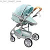 Kinderwagen# Kinderwagen Baby Kinderwagen 3 In 1 Mit Autositz Luxus Multifunktionale Kutsche Blau Klapp Hohe Landschaft Geboren Q231215