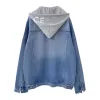 Dames designer jassen met capuchon Denim vrouw korte jassen herfst lente stijl slank voor dame jas ontwerper jas