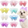 Vêtements pour chiens Bowties en dentelle solide pour les arcs de toilettage Collier réglable Bow Cat Puppy Accessoires Fournitures quotidiennes pour animaux de compagnie Chiens