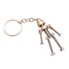 Porte-clés mignon drôle robot porte-clés métal vis corps porte-clés pour hommes couple sac pendentif voiture porte-clés accessoires créatifs bricolage cadeaux