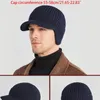 Bérets hommes hiver visière oreillette bonnet chapeau avec cache-oreilles tricot peluche doublé couverture plus chaude pour la tête