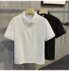 Designer fashion top business clothing embroidered collar details short sleeve polo shirt mens Tee M-4XL