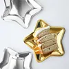 Disposable Dinnerware 10pcs Disposable Paper Plate Golden Silver Five-pointed Star Year Birthday Wedding Party Bar el Feast Banquet Decoration 231213