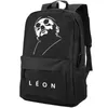 Leon Backpack The Professional Day Pack Jean Reno School Bag Film Film Packsack 인쇄 Rucksack 내구성 학교 가방 야외 데이 팩