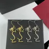 Lyxdesignerörhängen 925 Silver Palm Tree Earrings Gold Ear Ring Classic Dangle Y Earing Designers Jewelry Charm Hoops Orecchi228b