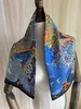 Foulards arrivée marque de mode arbre bleu 100% foulard en soie 90 * 90 cm châle carré sergé enveloppement pour femmes dame hijab 231213