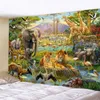 Tapestries Jungle Bird Art Tapestry Psychedelic Scene Home Decor Wall Hanging Hippie Boho Eesthetic Room 231213