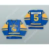 Custom TRENT YAWNEY 5 SASKATOON BLADES BLUE HOCKEY JERSEY NEW Top Stitched S-M-L-XL-XXL-3XL-4XL-5XL-6XL