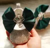 Premiers marcheurs Dollbling Emerald Crown Baby Cirb Chaussures Green Bow Bandeau Set Bling Bebe Nom Ballet 100 Day Ballerina Princess Girl Wa 231213