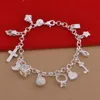 lyxdesigner smycken kvinnor mens armband män 925 sterling silver armband kärlek isade ut cross heart charm armband217u