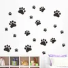 Adorável cão preto pata de impressão da janela adesivos de parede citações adesivos decalques decalques de diy para quarto de garotos