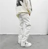 メンズジーンズの白いストレートレッグズーバーY2Kデニム特大ストリートウェアトレンディオールマンパンツスリムな女性のファッション服