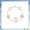 Van Clover Sided Shell Lucky Four Leaf Grass Five Flower Armband White Fritillaria Agate Chalcedony