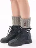 Women Socks Winter Keep Warm Knitted Boot Leg Ladies Crochet Warmers Cover Women's Solid Color Ankle