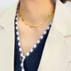 Nuova collana con lama in acciaio inossidabile, gioielli rotondi lucidi, colletto da donna alla moda elettrolitico sotto vuoto