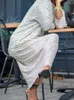 Casual Kleider Frauen Oansatz Hülse Mit Drei Vierteln Gerade Lose Geburtstag Silber Maxi Kleid 2024 Abend Sexy Party Vestidos