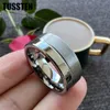 Wedding Rings Drop TUSSTEN 6/8MM Grooved Tungsten Carbide Ring Men Women Plain Band Classic Jewelry Comfort Fit 231214