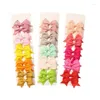 Hair Accessories 10pcs Girl Dovetail Clip Ribbon Bow Knot Hairpin Kids Ribbed Band Clips Baby Decoration Wholesale