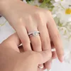 Bröllopsringar Smyoue 0,7ct M Gemstone Rings for Women S925 Silver Matching Wedding Diamonds Band Stapble Ring White Gold Gift 231214