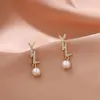 Kobiety perłowe kolczyki Projektantki kolczyki wysokiej jakości luksusowe diamentowe kolczyki stadninowe moda biżuteria ślub 210Y