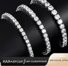 Iced out Cubic Zirconia 4mm tennis bracelet single row hip hop diamond chain women men jewelry9918153