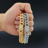 Pulseras de oro de Hip Hop para hombre, joyería, pulseras de cadena con diamantes, oro rosa, plata, pulsera de cadena de eslabones cubanos de Miami para men276H