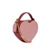 24SS Pink Heart Girly Small Square Shoulder Bag Fashion Love Women Tote Purse Handväskor Grils Chain Top Handle Messenger Bags
