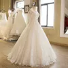 Abiti da sposa eleganti linea A maniche corte lunghezza del pavimento collo a barca applicazioni di pizzo abiti da sposa taglie forti splendido abito da sposa 2024