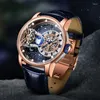 ساعة معصم RELOJ HOMBRE HANBORO Mechanical Watch for Men Starry Sky Automatic Wrist 50m Gaterproof Man Relogio Maschulino