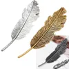 Pinzas para el cabello, nuevos pasadores de estilo de pluma, horquillas de primavera de Color bronce Vintage, ropa para el cabello de Metal, joyería para mujer 217Y