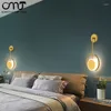 Lampa ścienna Nordic LED Sconce Nowoczesne złotą pierścień oświetlenie luksusowe sypialnia korytarz akrylowy