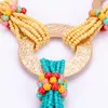 Pendanthalsband 6Color Bohemian Style Fashion Multil Charm smycken Harts Pärla Handgjorda Tassel Statement Choker Necklace Earring Set Women